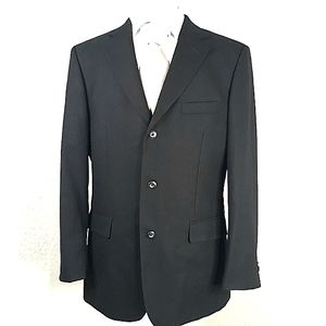 CESARANI Italian Designer Suit Jacket Sport Coat 42 Black Like New
